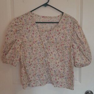 Women's Cotton Floral Handmade Top, M